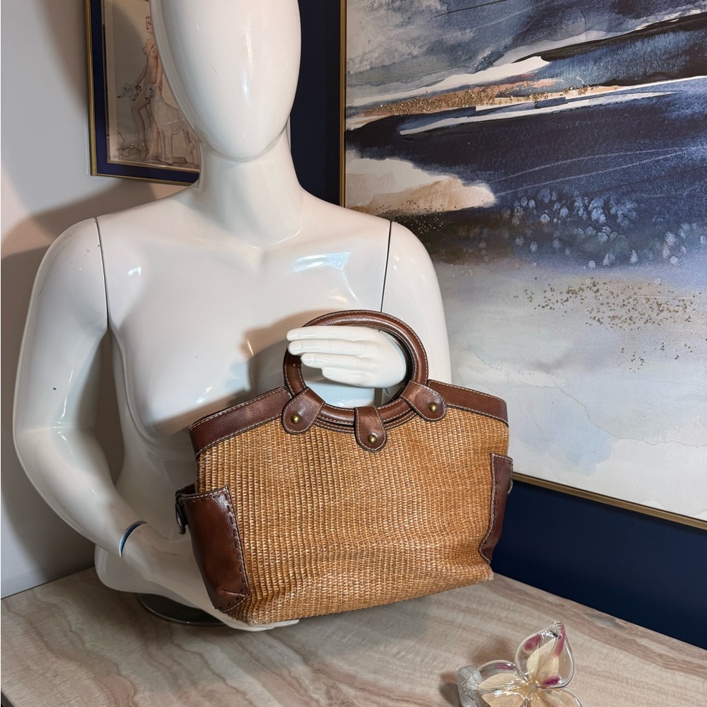 Vintage fossil straw type beach handbag super y2k